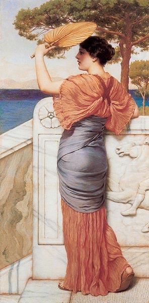 John William Godward On the Balcony china oil painting image